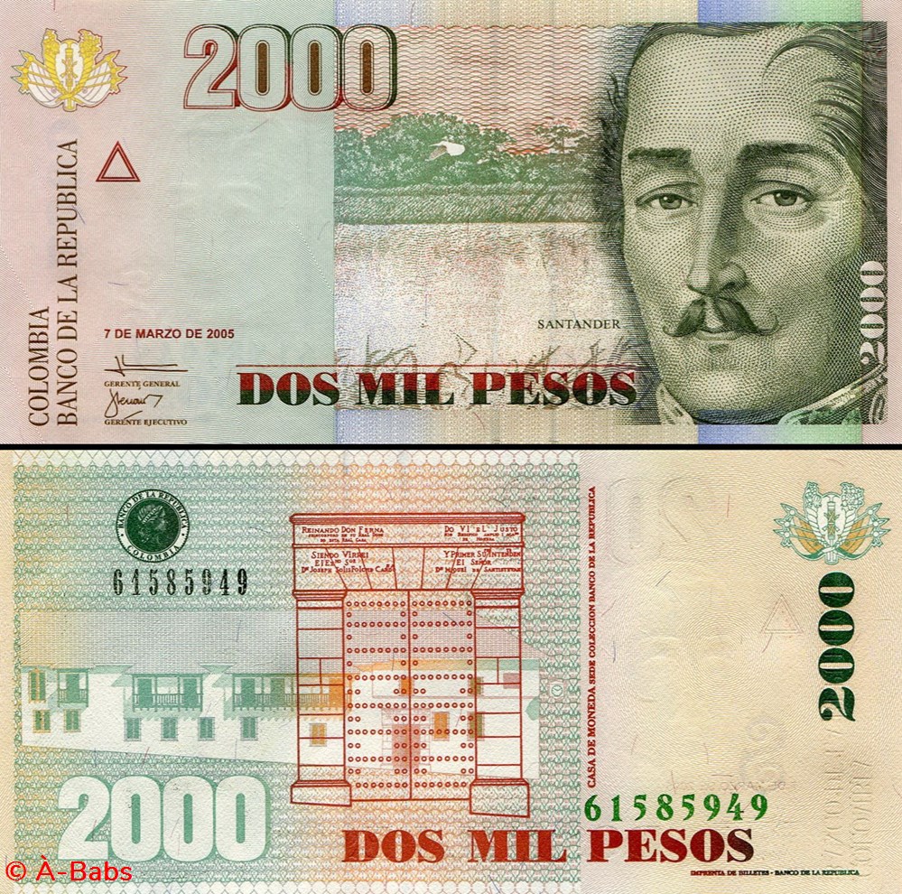 COLOMBIE - PICK 457 a - 2000 PESOS COLOMBIEN - 2005 billets amerique du sud colombie pick 457 a 2000 pesos colombien 2005