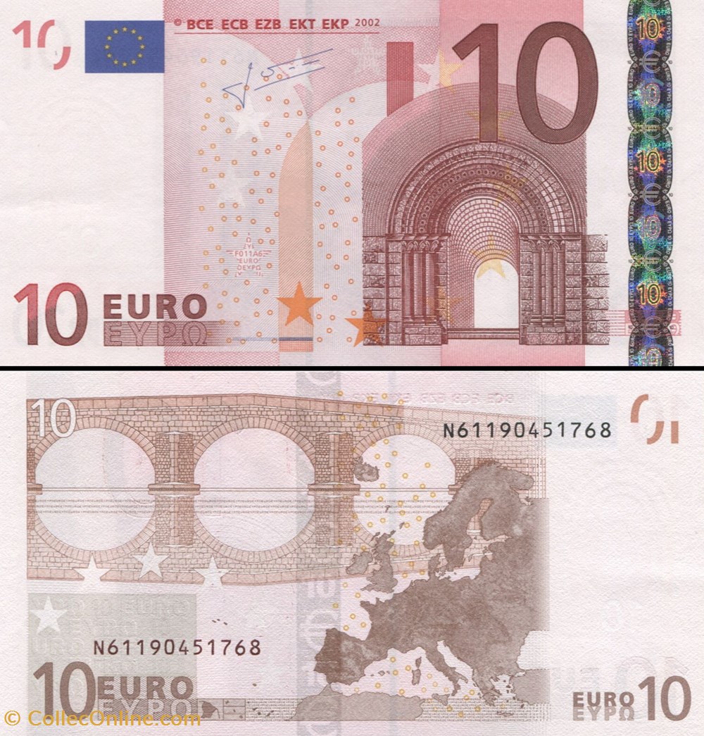 10 EUROS - SIGNATURE TRICHET - PICK 9 N - AUTRICHE billets 10 euros signature trichet pick 9 n autriche