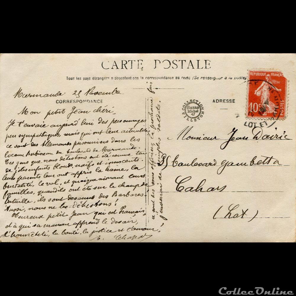 cartes postales europe france prisonniers allemands a marmande lot et garonne