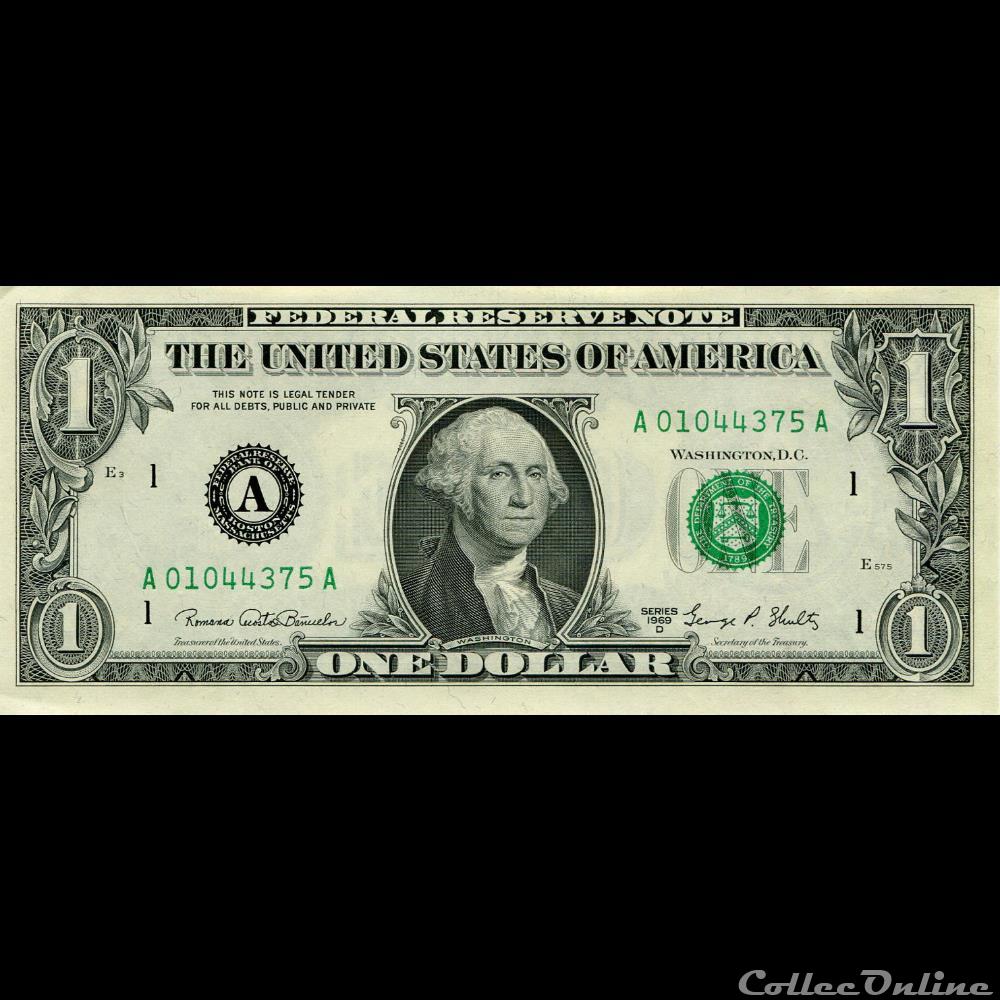 billets amerique du nord etats unis a 1 federal reserve notes small size 1969d series