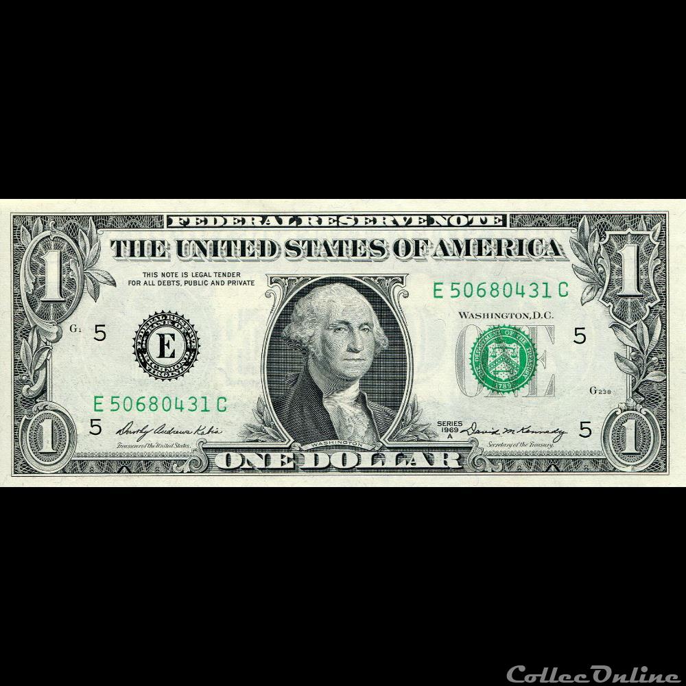 billet amerique du nord etat uni e 1 federal reserve notes small size 1969a series