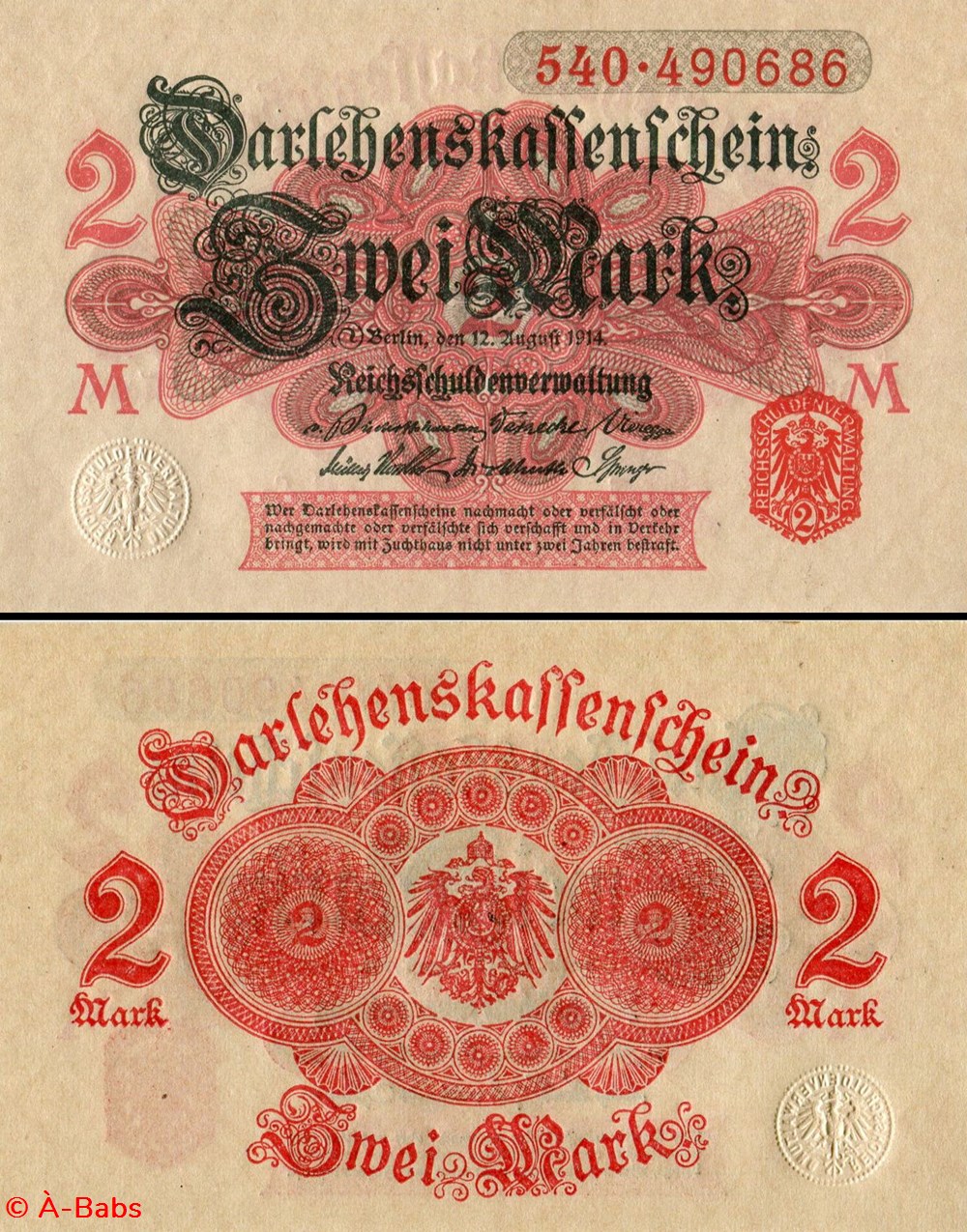 ALLEMAGNE - PICK 053-2 - 2 MARK - 1914 billets europe allemagne pick 053 2 2 mark 1914