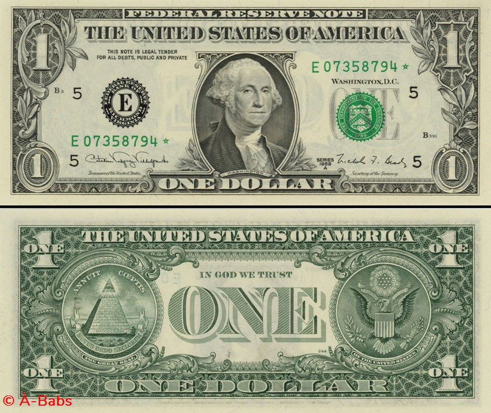 billets amerique du nord etats unis e 1 federal reserve notes small size 1988a series