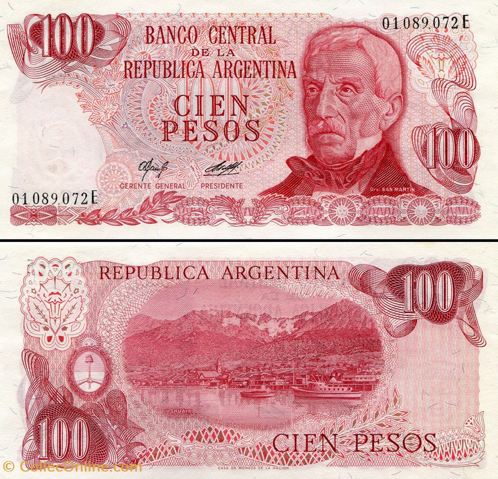 ARGENTINE - PICK 302 b 2 - 100 PESOS - 1978 billets amerique du sud argentine pick 302 b 2 100 pesos 1978