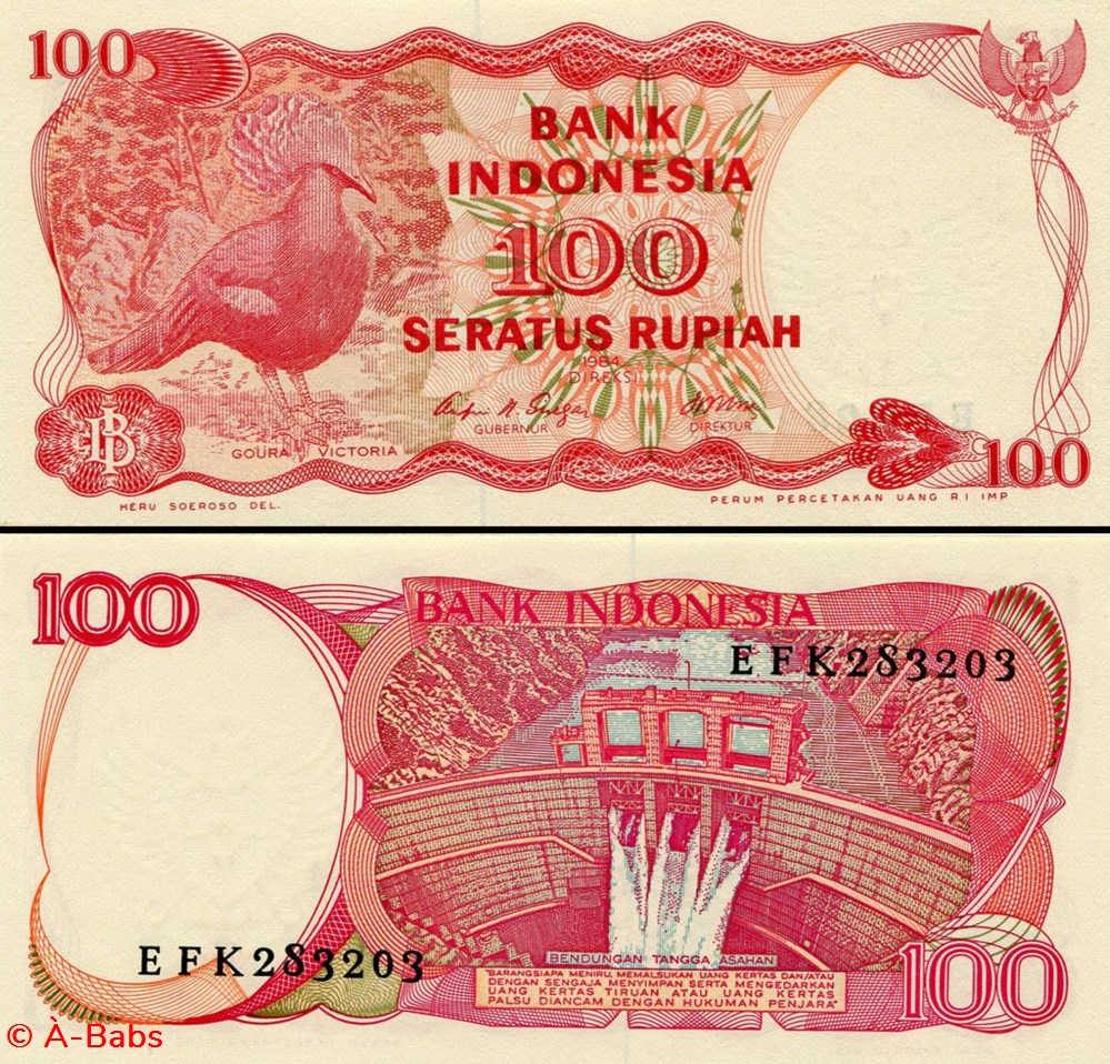 INDONÉSIE - PICK 122b - 100 ROUPIES - 1984 billets asie indonesie pick 122b 100 roupies 1984