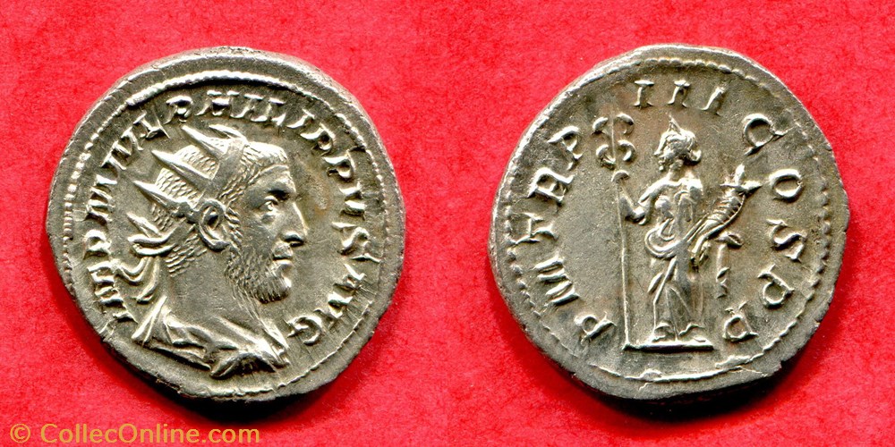 PHILIPPE I° L'ARABE - P M TR P - III COS P P - RIC 3 monnaie antique av jc ap romaine republicaine imperiale philippe i arabe p m tr p iii cos p p ric 3