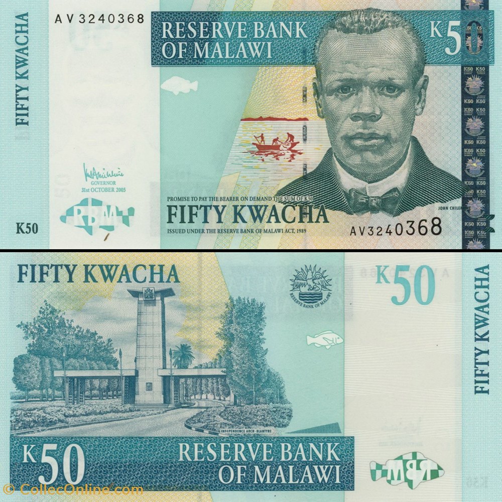 billets afrique malawi pick 53 a 50 kwacha 2005