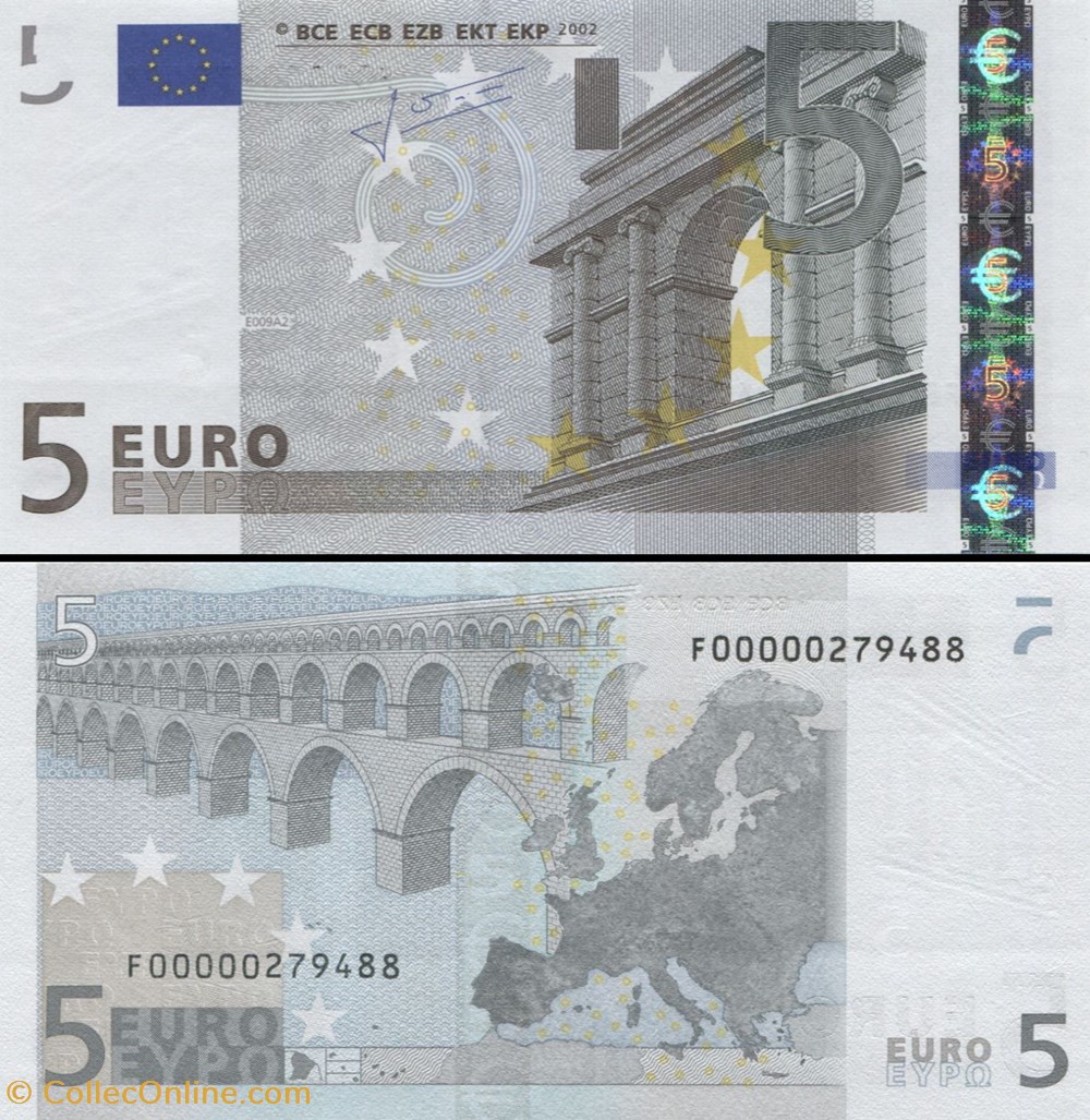 5 EUROS - SIGNATURE TRICHET - PICK 8 F - MALTE billets 5 euros signature trichet pick 8 f malte