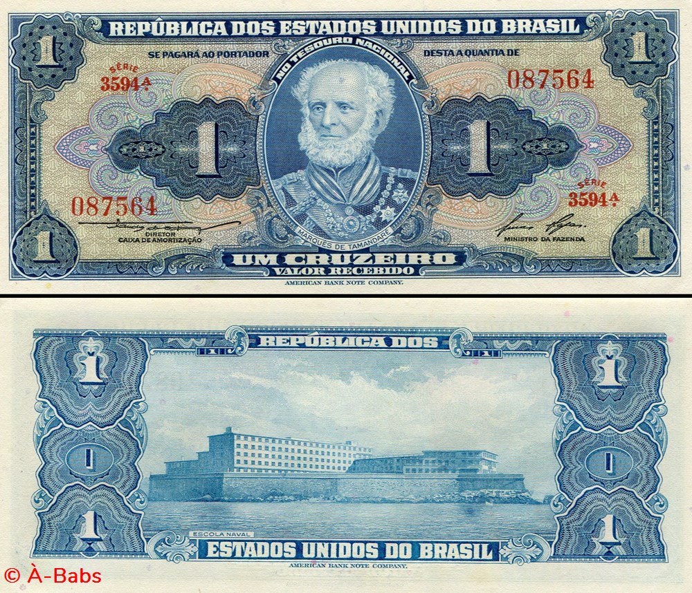 BRÉSIL - PICK 150d - 1 CRUZEIRO - 1954 billets amerique du sud bresil pick 150d 1 cruzeiro 1954