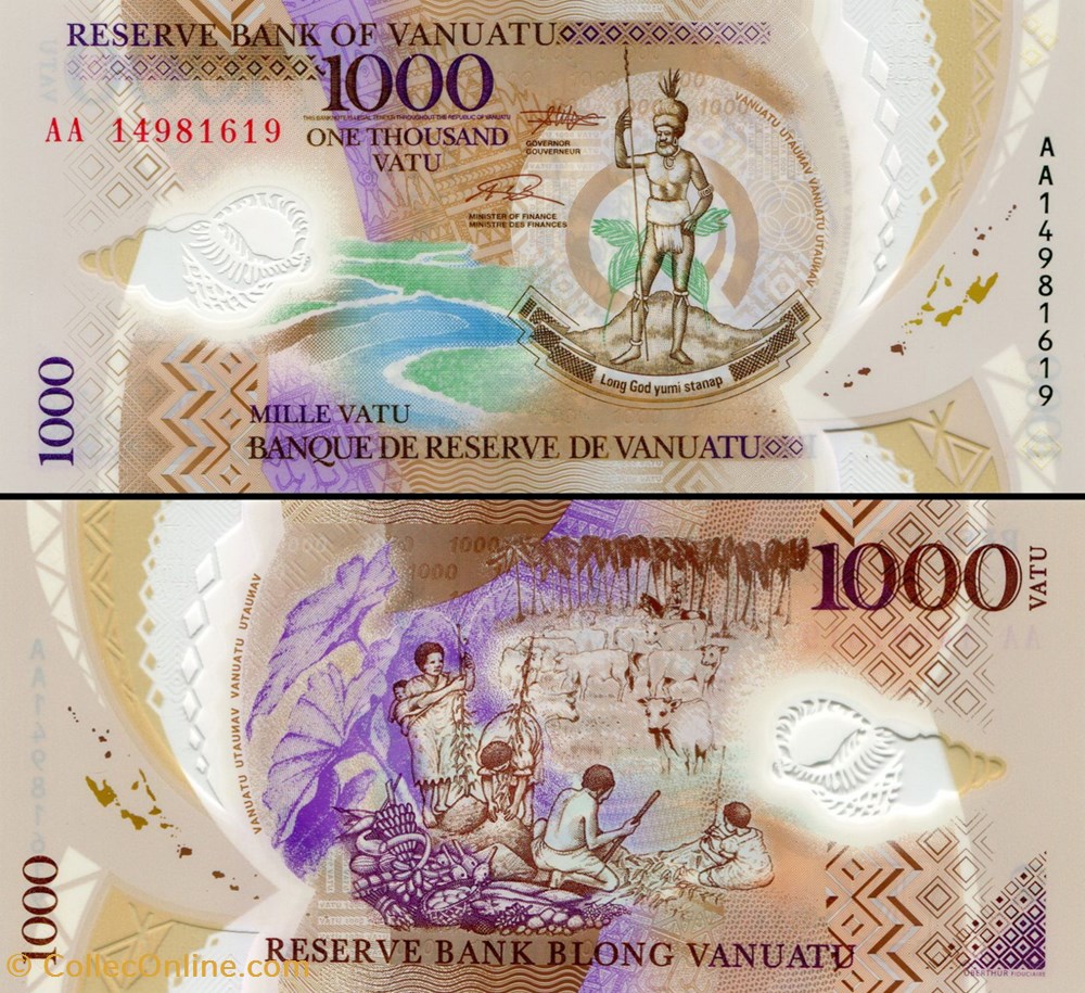 VANUATU - PICK 15 - 1000 VATU - 2014 billets oceanie vanuatu pick 15 1000 vatu 2014