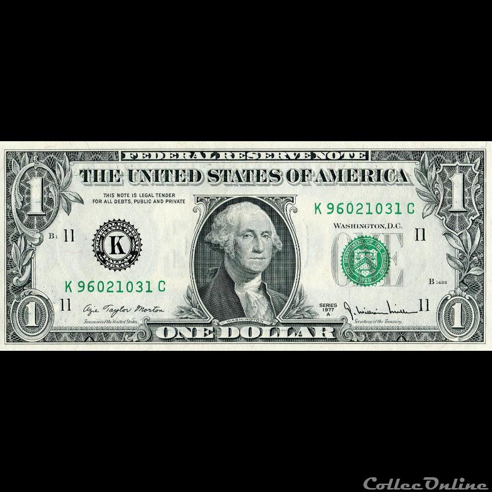 K- 1$ Federal Reserve Notes - Small Size 1977A Series billet etat uni russie k 1 federal reserve notes small size 1977a series