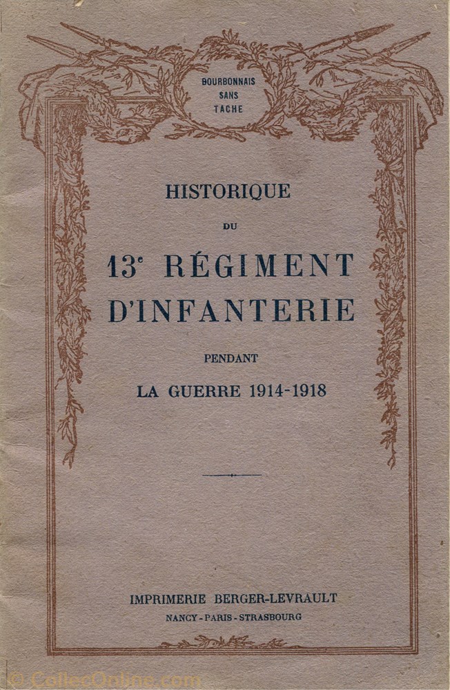 militarium livre revue catalogue historique du 13 regiment infanterie