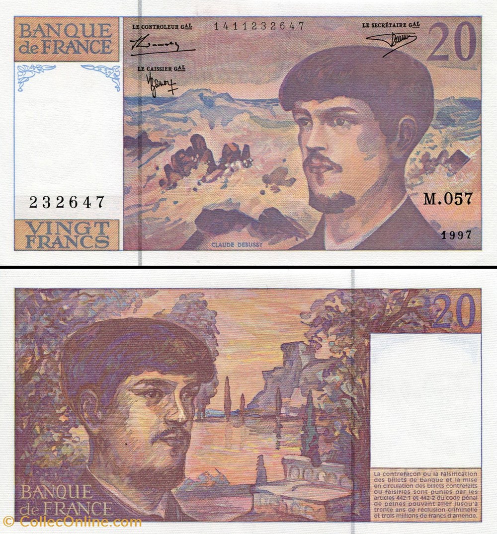 FRANCE - 20 FRANCS - 1997 - M.057 billets europe france 20 francs 1997 m 057