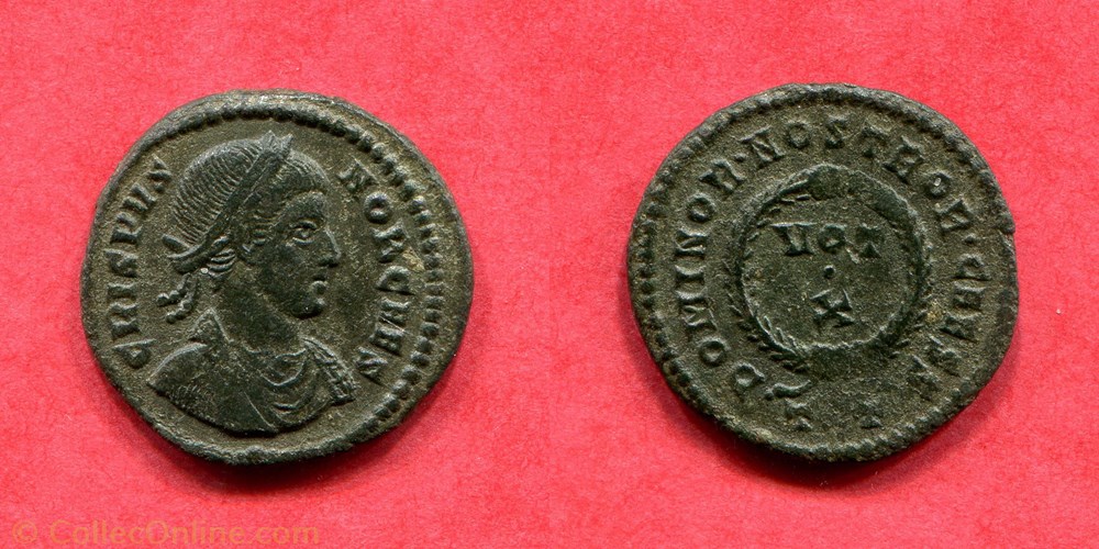 CRISPUS - DOMINOR • NOSTROR • CAESS - RIC 158 monnaie antique av jc ap romaine crispus dominor nostror caess ric 158