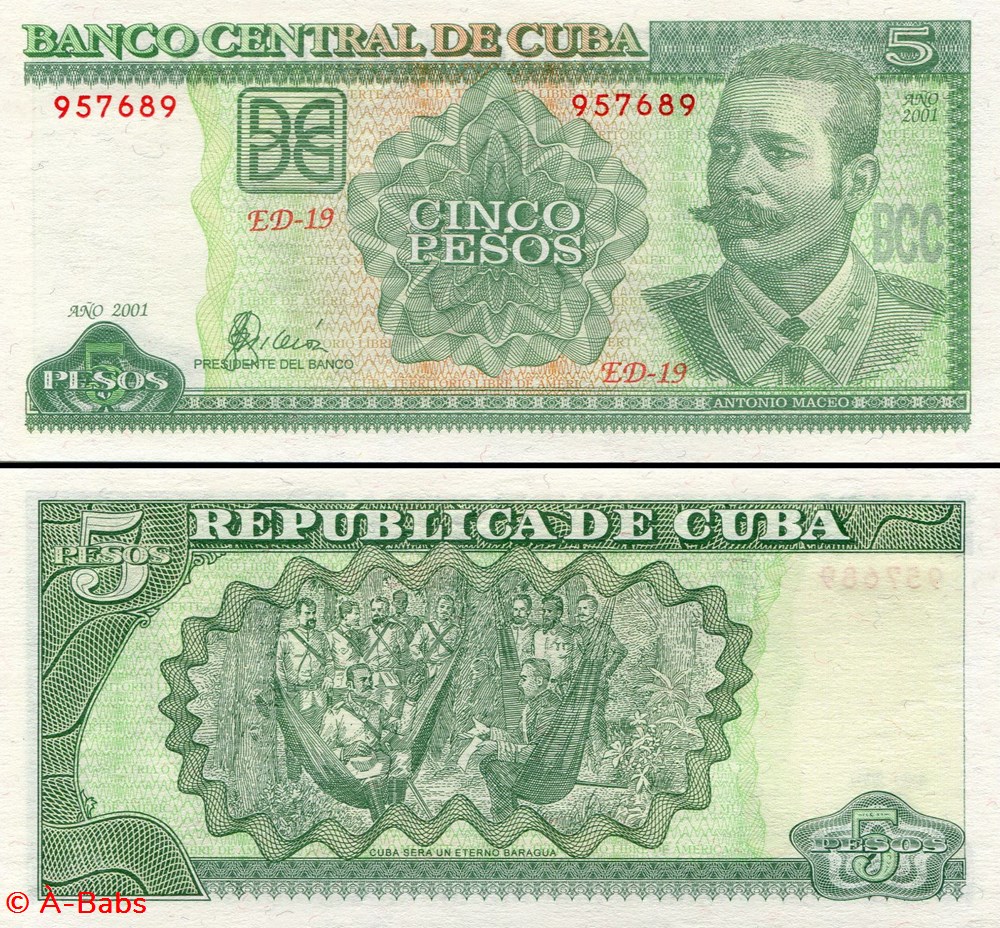 CUBA - PICK 116d - 5 PESOS - 2001 billets amerique centrale et caraibes cuba pick 116d 5 pesos 2001