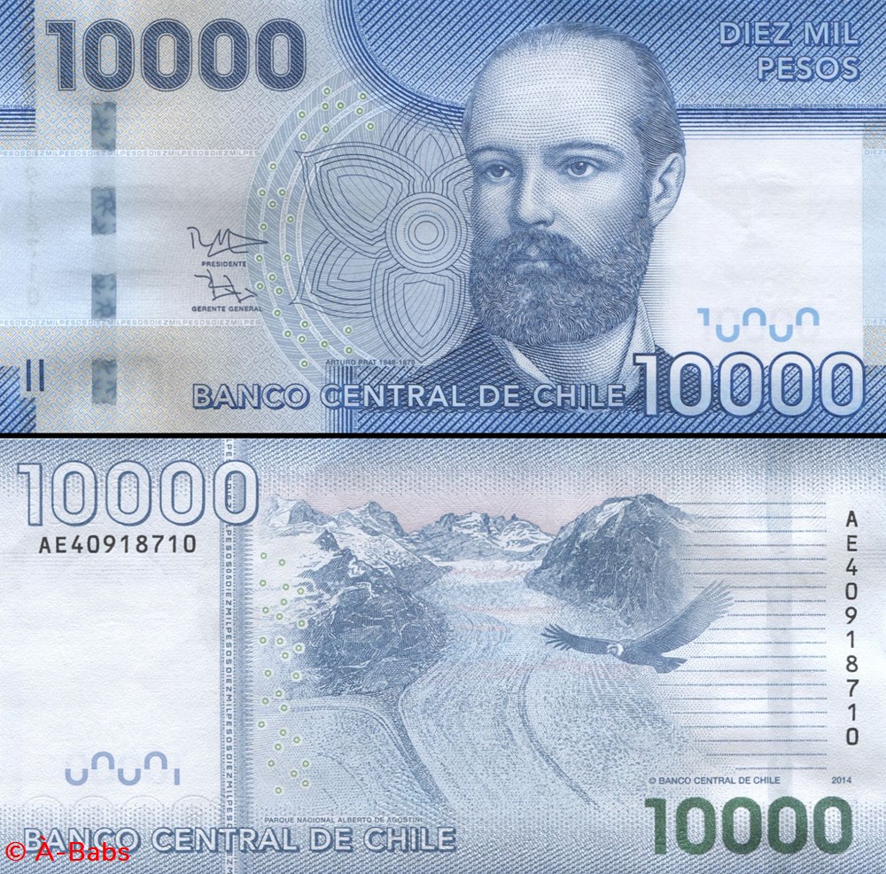 billets amerique du sud chili pick 164 e 10 000 pesos 2014