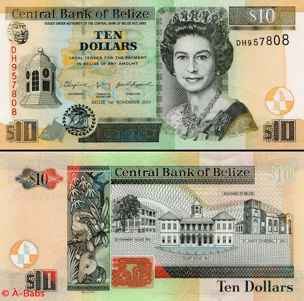 BELIZE - PICK 68d - 10 Dollars - 2011 billets amerique centrale et caraibes belize pick 68d 10 dollars 2011