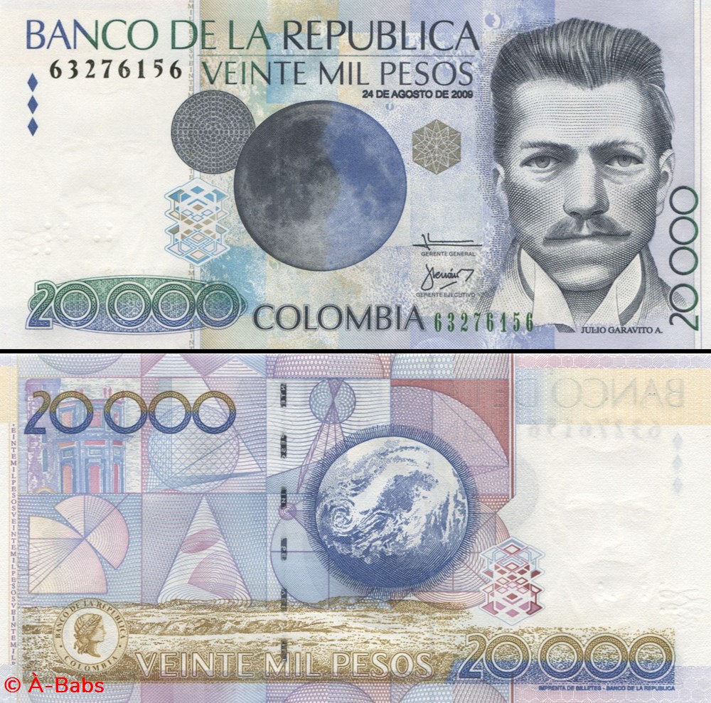 COLOMBIE - PICK 454 u - 20 000 PESOS COLOMBIEN - 2009 billets amerique du sud colombie pick 454 u 20 000 pesos colombien 2009