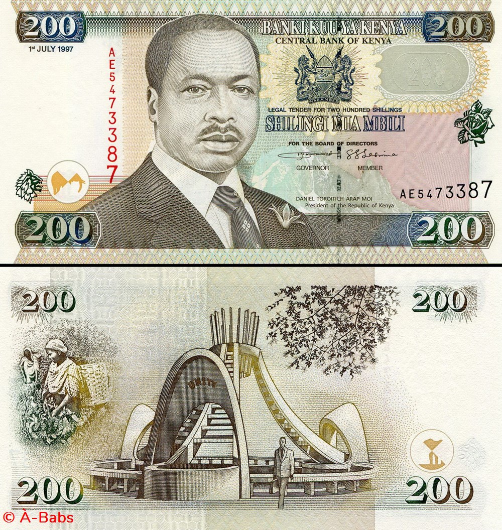 KENYA - PICK 38 b - 200 SHILLINGS - 1997 billets afrique kenya pick 38 b 200 shillings 1997