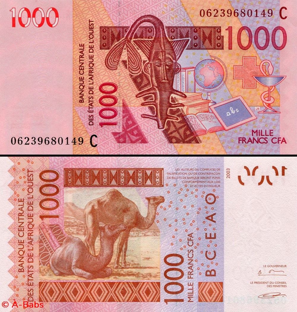 billets afrique b c e a o francs cfa burkina faso lettre c 1000 francs pick 315 cd