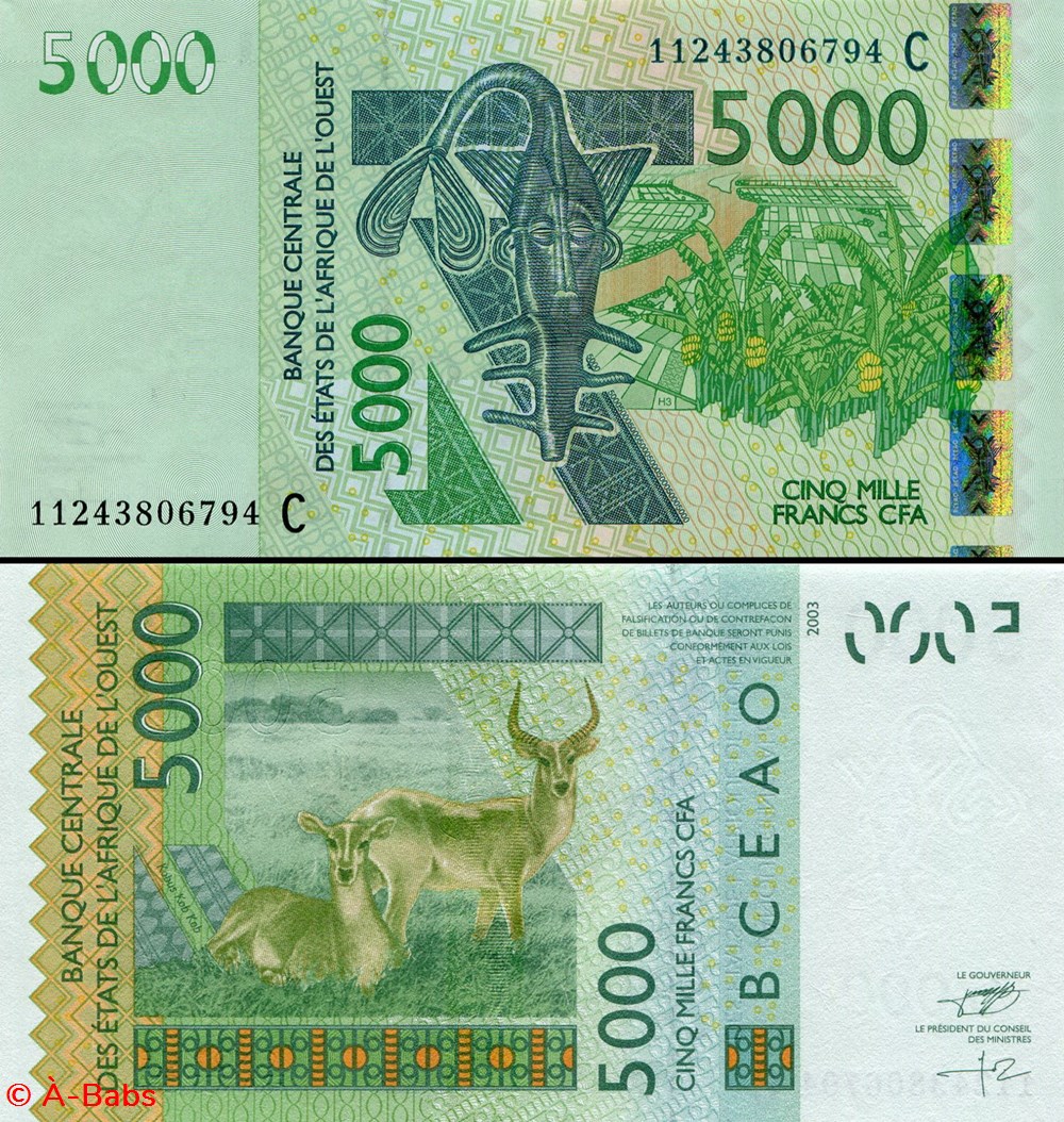 B.C.E.A.O - FRANCS CFA - BURKINA FASO - LETTRE C - 5000 FRANCS - PICK 317 C i billets afrique b c e a o francs cfa burkina faso lettre c 5000 francs pick 317 c i