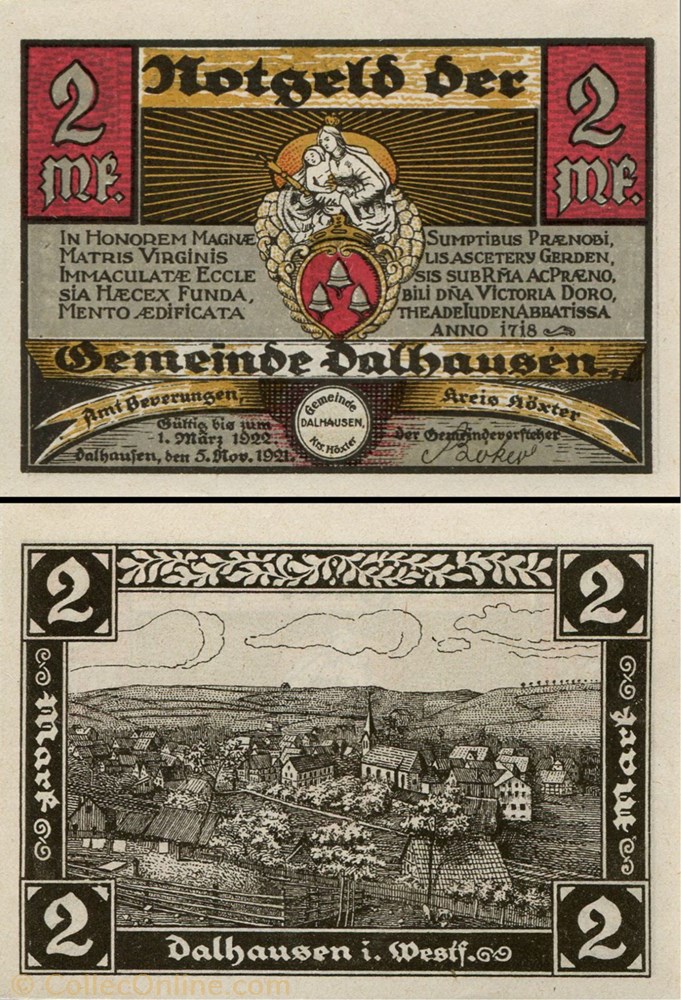 billet europe allemagne dahlhausen 2 mark