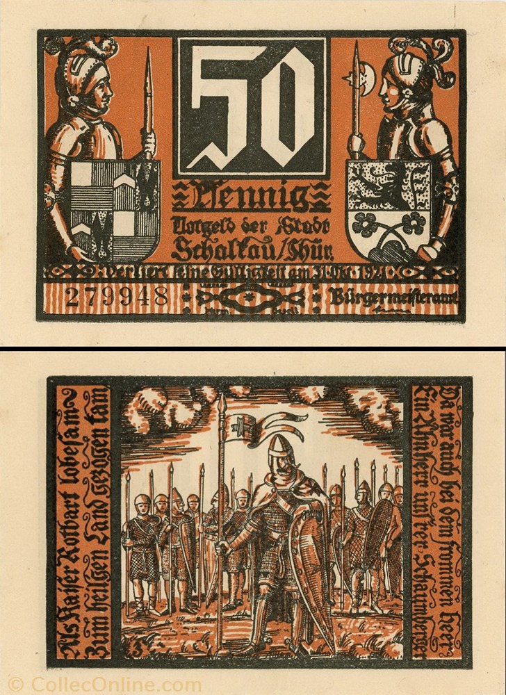 billet europe allemagne schalkau 50 pfennig