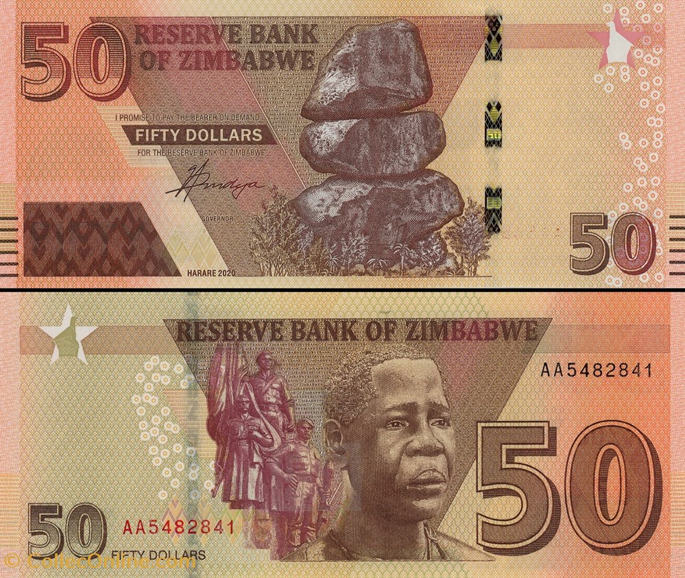 ZIMBABWE - PICK 105a - 50 Dollars - 2020 billets afrique zimbabwe pick 105a 50 dollars 2020
