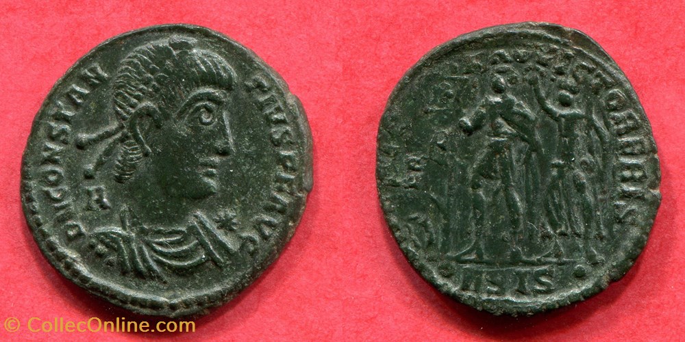 VÉTRANION pour CONSTANCE II - HOC SIG-NO VICTOR ERIS - RIC 286 monnaie antique av jc ap romaine republicaine imperiale vetranion pour constance ii hoc sig no victor eris ric 286