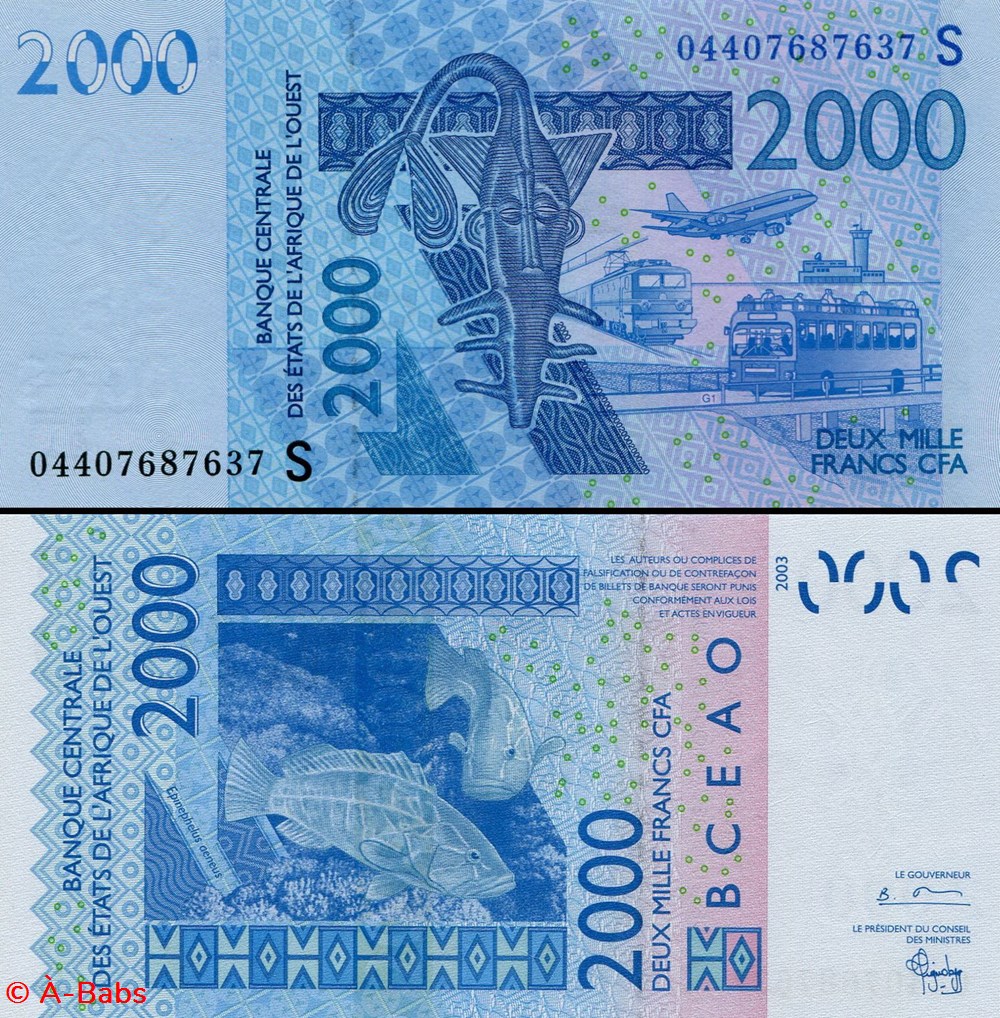 B.C.E.A.O - FRANCS CFA - GUINÉE BISSAU - LETTRE S - 2000 FRANCS - PICK 916 S a billets afrique b c e a o francs cfa guinee bissau lettre s 2000 francs pick 916 s a