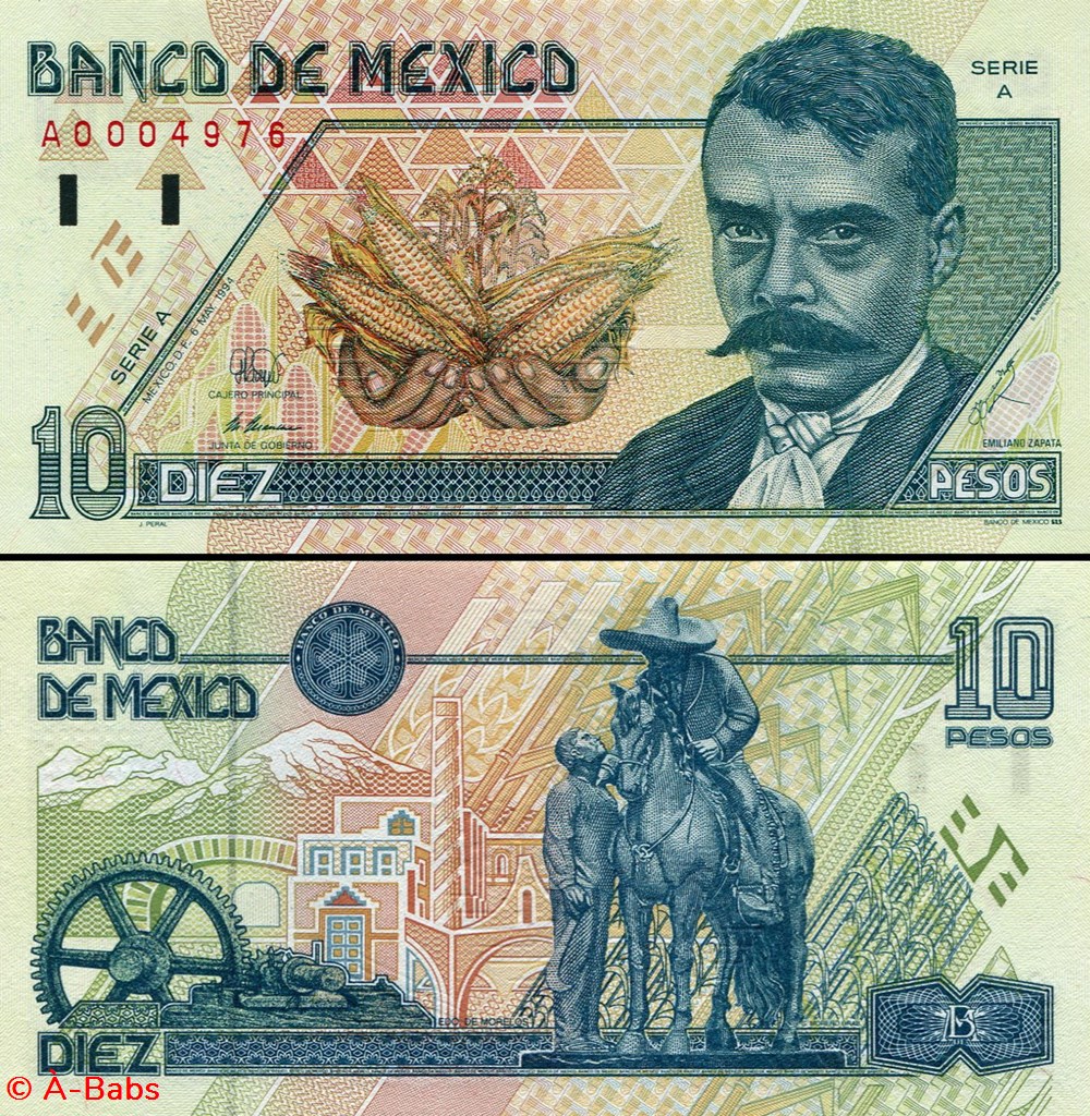 MEXIQUE - PICK 105a1 - 10 PESOS - 1994 billets amerique du nord mexique pick 105a1 10 pesos 1994