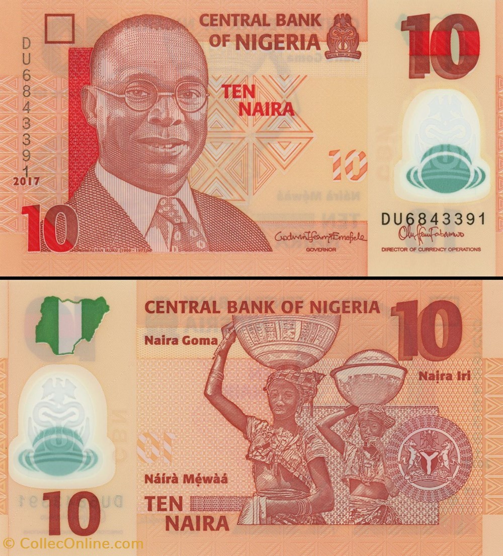 NIGERIA - PICK 39h - 10 NAIRA - 2017 billets afrique nigeria pick 39h 10 naira 2017