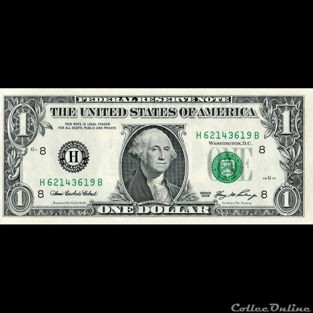 H- 1$ Federal Reserve Notes - Small Size 2006 Series billet amerique du nord etat uni h 1 federal reserve notes small size 2006 series