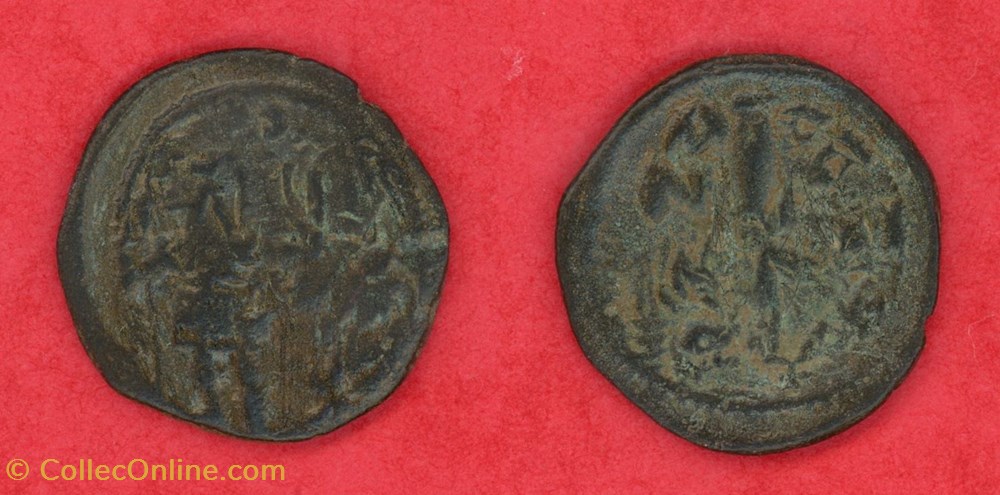 Héraclius & Héraclius Constantin - Demi follis monnaies byzantines la dynastie macedonienne heraclius heraclius constantin demi follis