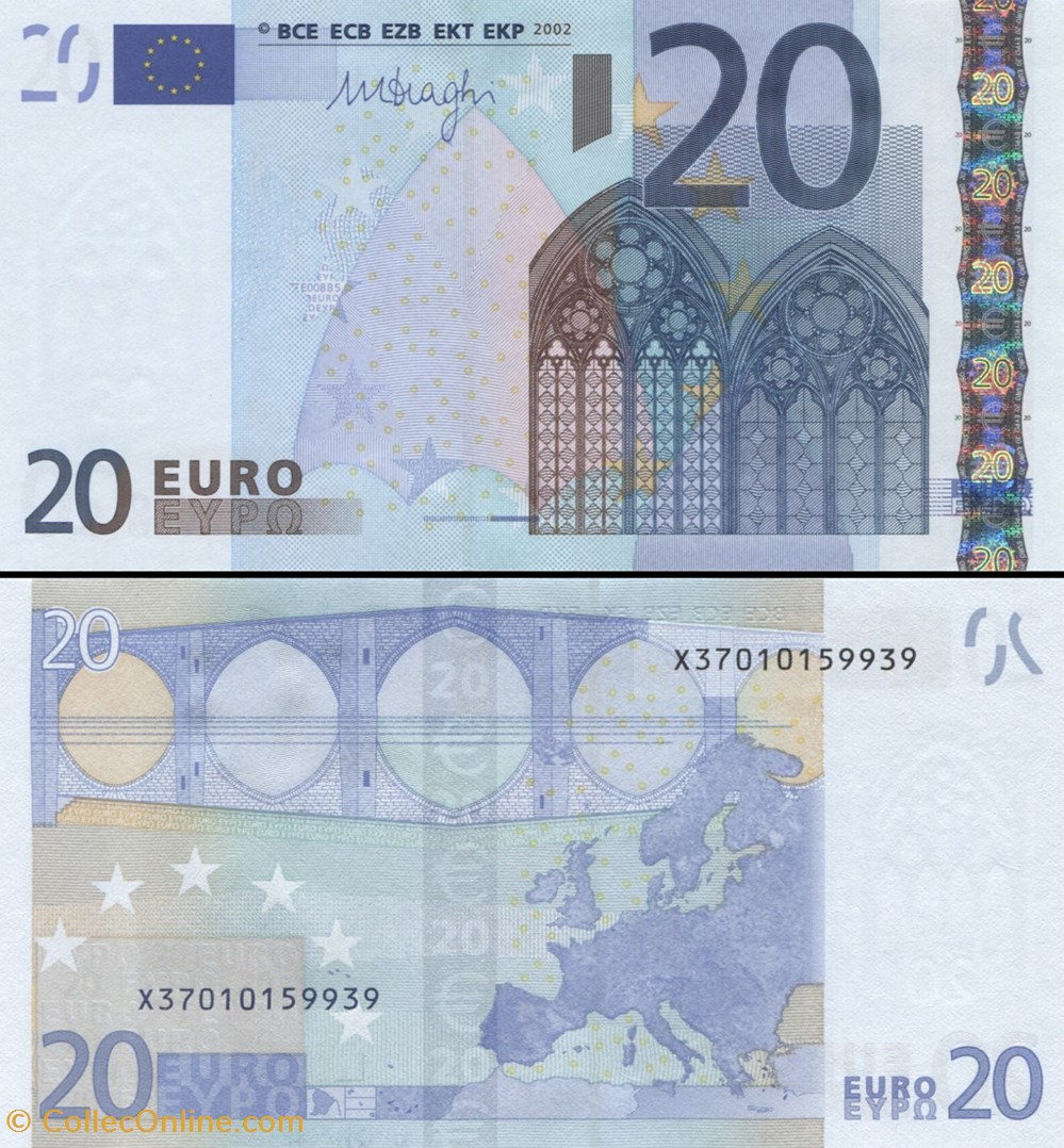 20 EUROS - SIGNATURE DRAGHI - PICK 16 X - ALLEMAGNE billets 20 euros signature draghi pick 16 x allemagne