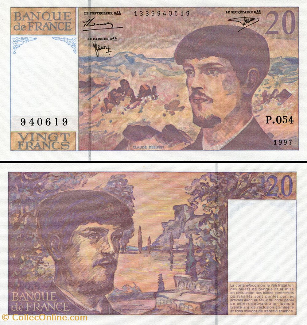 FRANCE - 20 FRANCS - 1997 - P.054 billets europe france 20 francs 1997 p 054