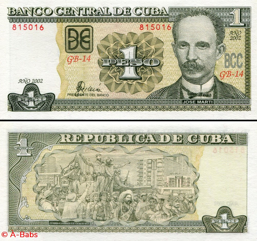 CUBA - PICK 121b - 1 PESO - 2002 billets amerique centrale et caraibes cuba pick 121b 1 peso 2002