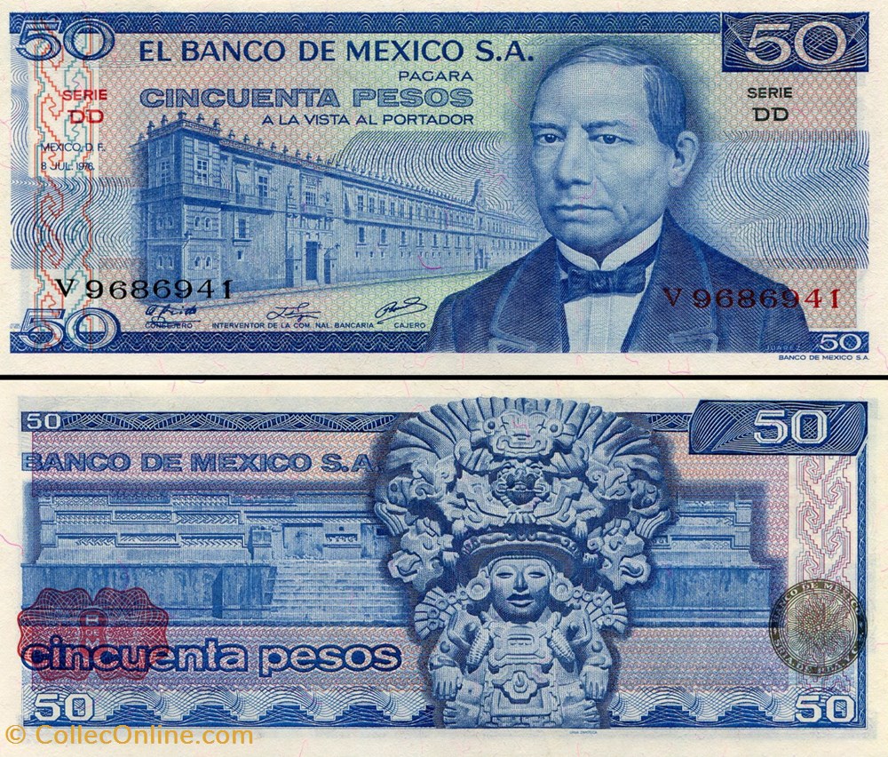 billets amerique du nord mexique pick 065bdd 50 pesos 1976