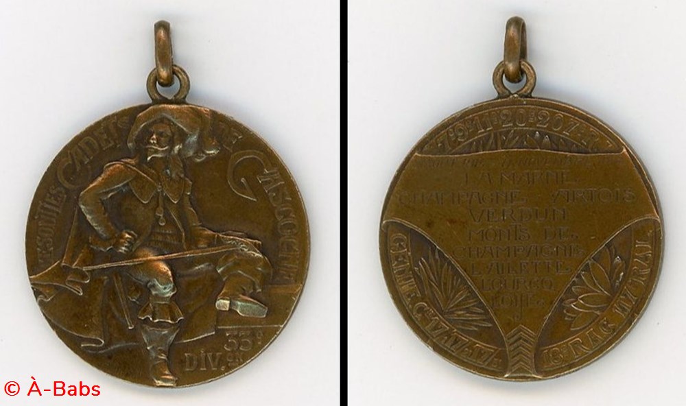 militaria medailles insignes medaille de la 33 division cadets de gascogne 2