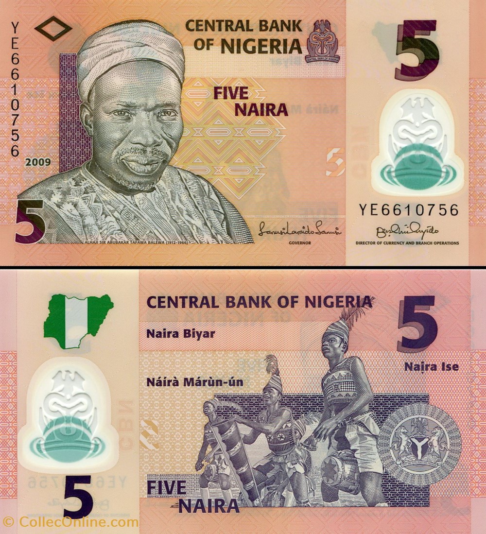 NIGERIA - PICK 38a2 - 5 NAIRA - 2009 billets afrique nigeria pick 38a2 5 naira 2009