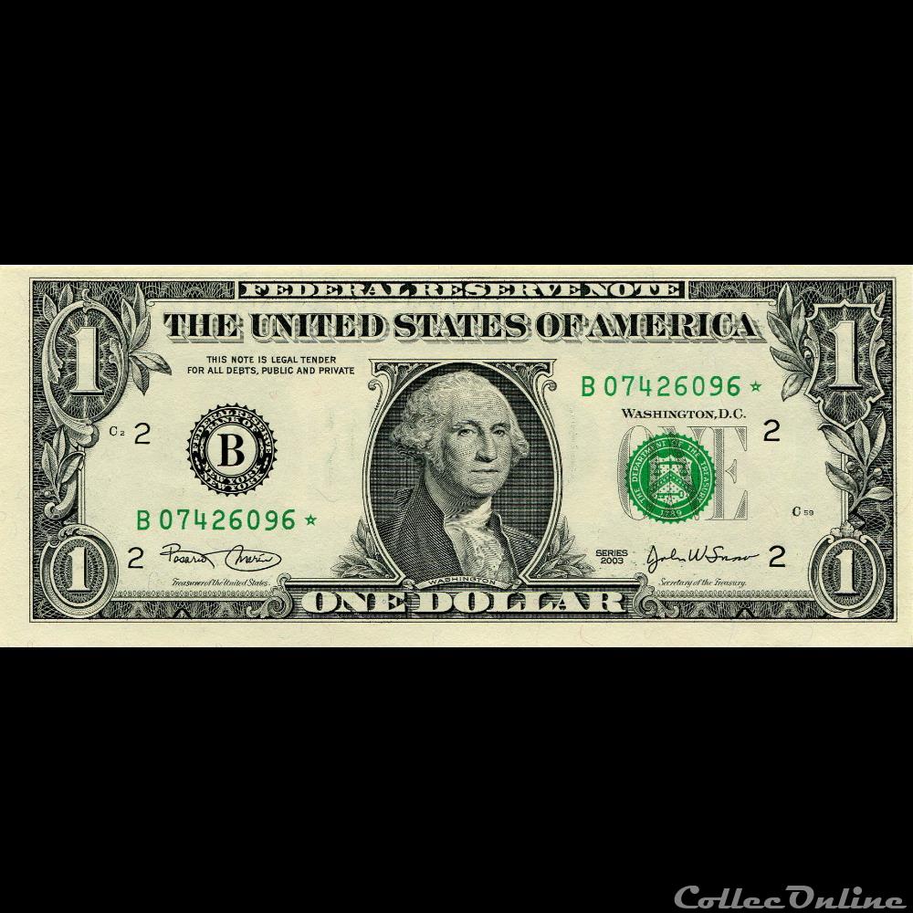 billet amerique du nord etat uni b 1 federal reserve notes small size 2003 series