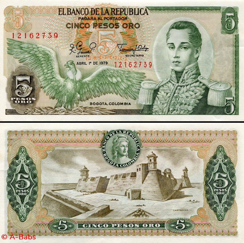 billets amerique du sud colombie pick 406 f 2 5 pesos de oro colombien 1979