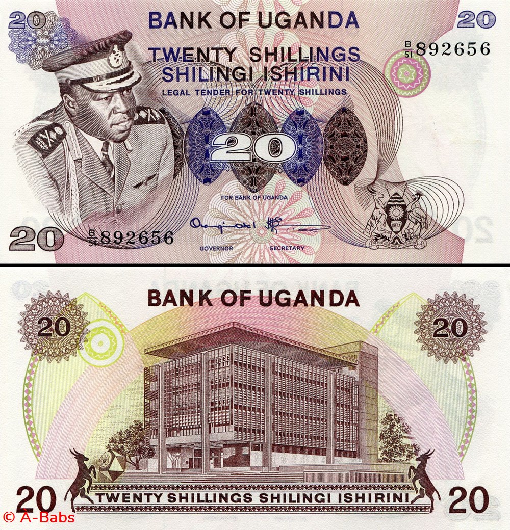 OUGANDA - PICK 07 c - 20 SHILLINGS - 1973 billets afrique ouganda pick 07 c 20 shillings 1973
