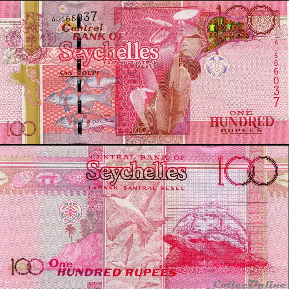 SEYCHELLES - PICK 43 A - 100 ROUPIES SEYCHELLOISES - 2011 billet afrique seychelles pick 43 a 100 roupies seychelloises 2011