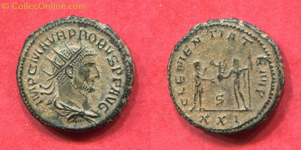 PROBUS - CLEMENTIA TEMP - RIC 920 monnaie antique av jc ap romaine republicaine imperiale probus clementia temp ric 920