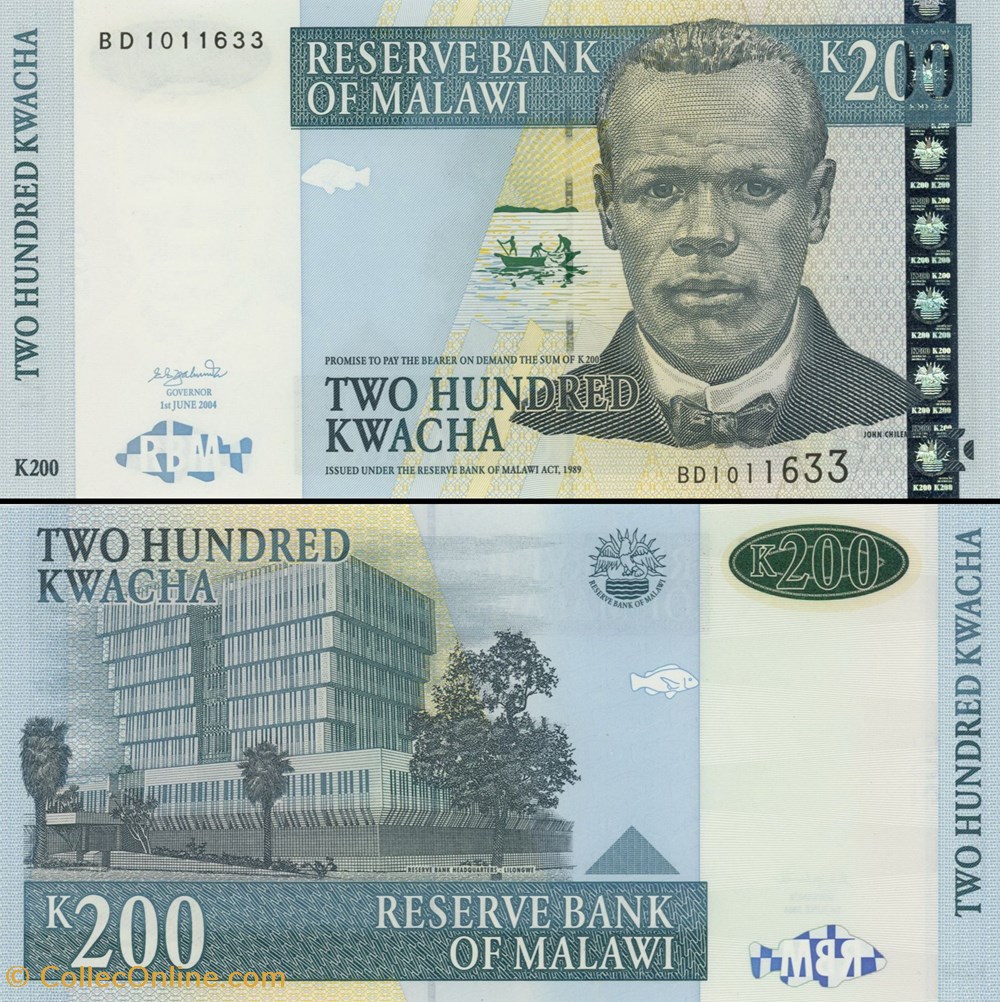 MALAWI - PICK 55 a - 200 KWACHA - 2004 billets afrique malawi pick 55 a 200 kwacha 2004