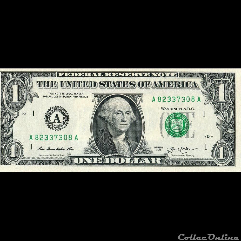 billets amerique du nord etats unis a 1 federal reserve notes small size 2013 series