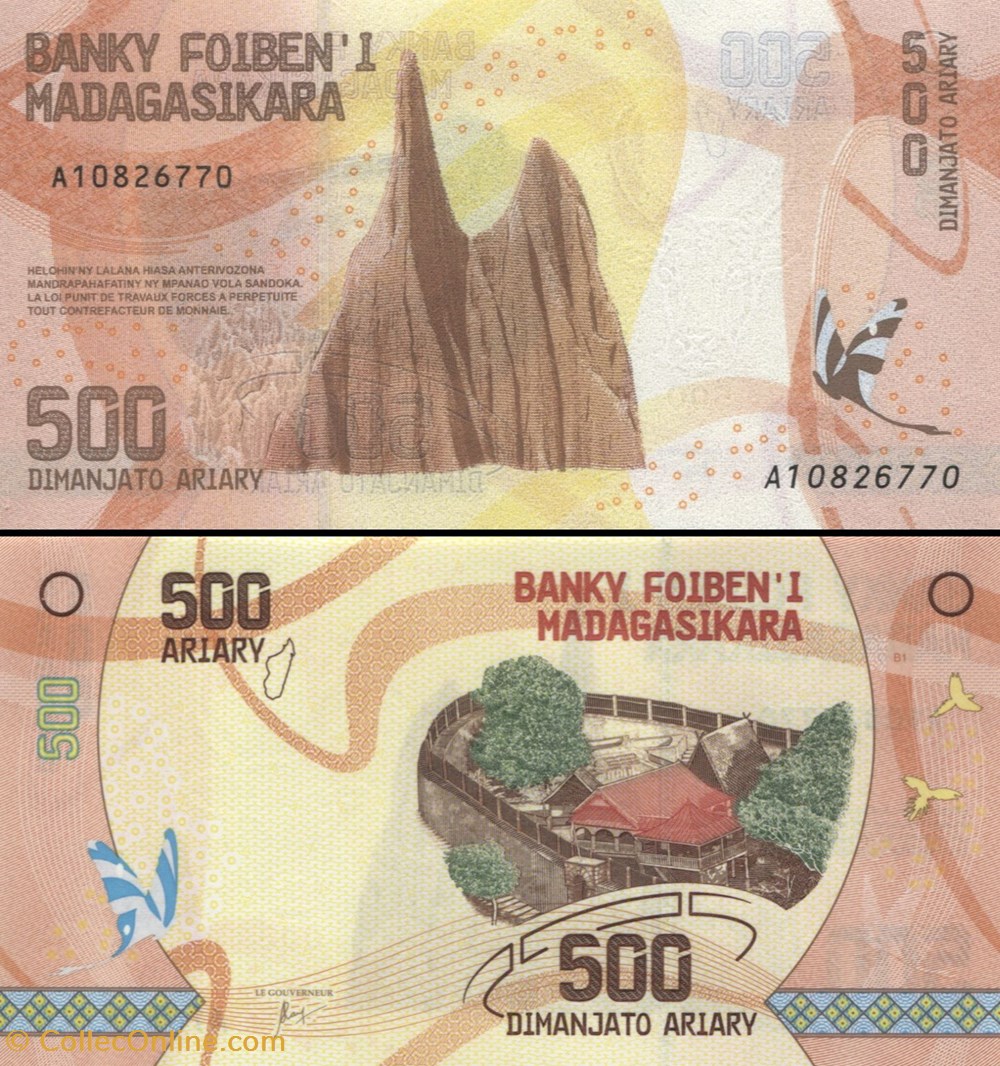 MADAGASCAR - PICK 099a - 500 ARIARY - 2017 billets afrique madagascar pick 099a 500 ariary 2017