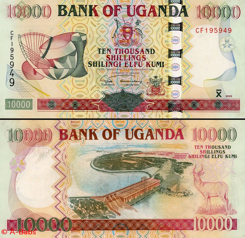 billets afrique ouganda pick 41 b 10 000 shillings 2003