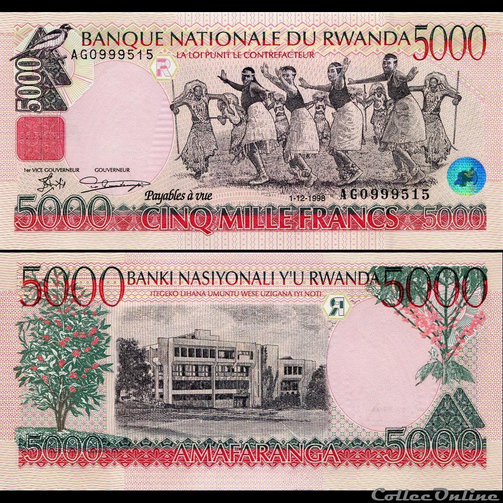 RWANDA - PICK 28 A 1 - 5000 FRANCS - 1998 billet afrique rwandum rwanda pick 28 a 1 5000 francs 1998